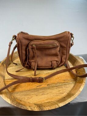 Urban Expressions Cognac Vegan Leather Crossbody Boho Everyday Purse